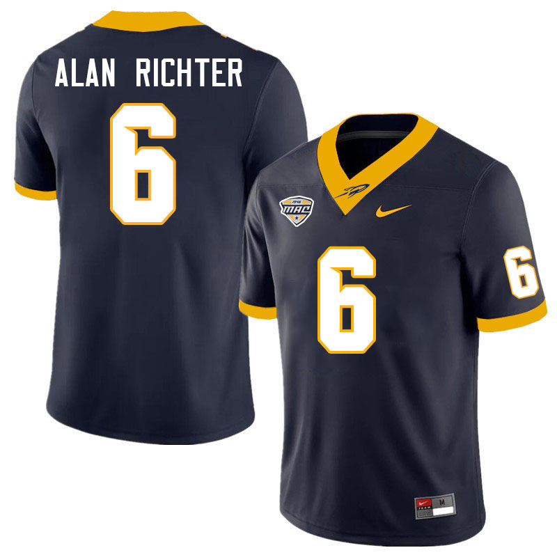 Toledo Rockets #6 John Alan Richter College Football Jerseys Stitched Sale-Navy